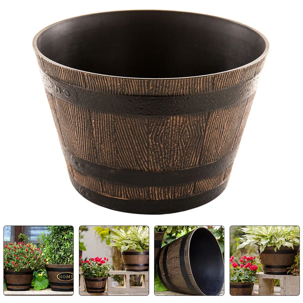 

Resin Flower Pot Bonsai Planter Outdoor Succulent Pot Retro Garden Decorative Planter Wear-Resistant Housewarming Gift
