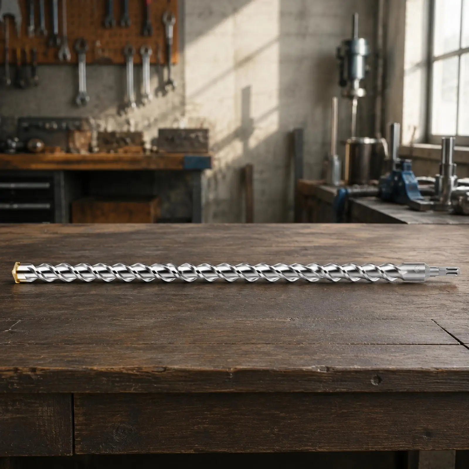 Deep Reach Masonry Drill Bit Tungsten Alloy Tip Silver Helical Flute for Cement Wall and Red Brick