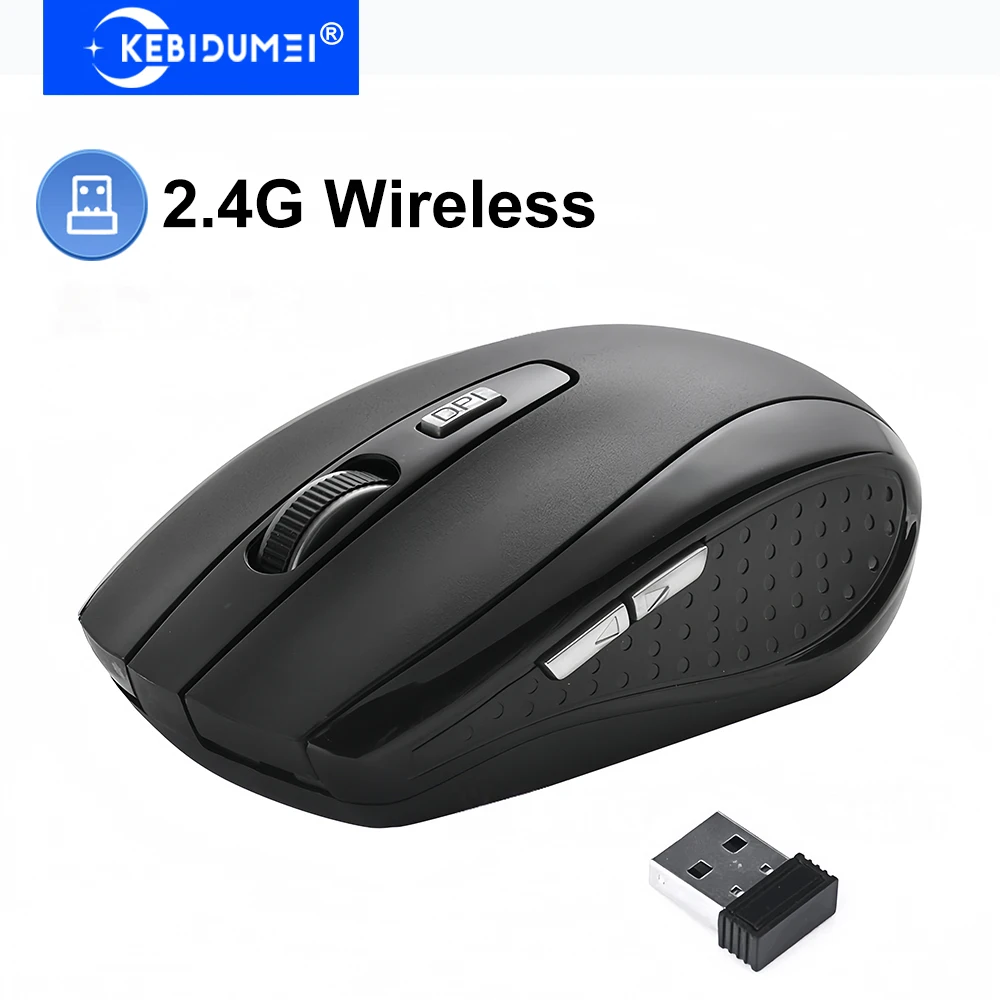 Mouse sem fio 2.4g, 6 botões, clique silencioso, mouse para jogos, escritório, ergonômico, óptico, mouse de escritório para pc, laptop, macbook