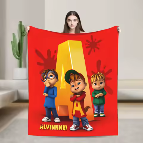 Alvin and the Chipmunk Comfortable Blanket For Bedroom Funny Throw Blanket Winter Travel Car Flannel Bedspread