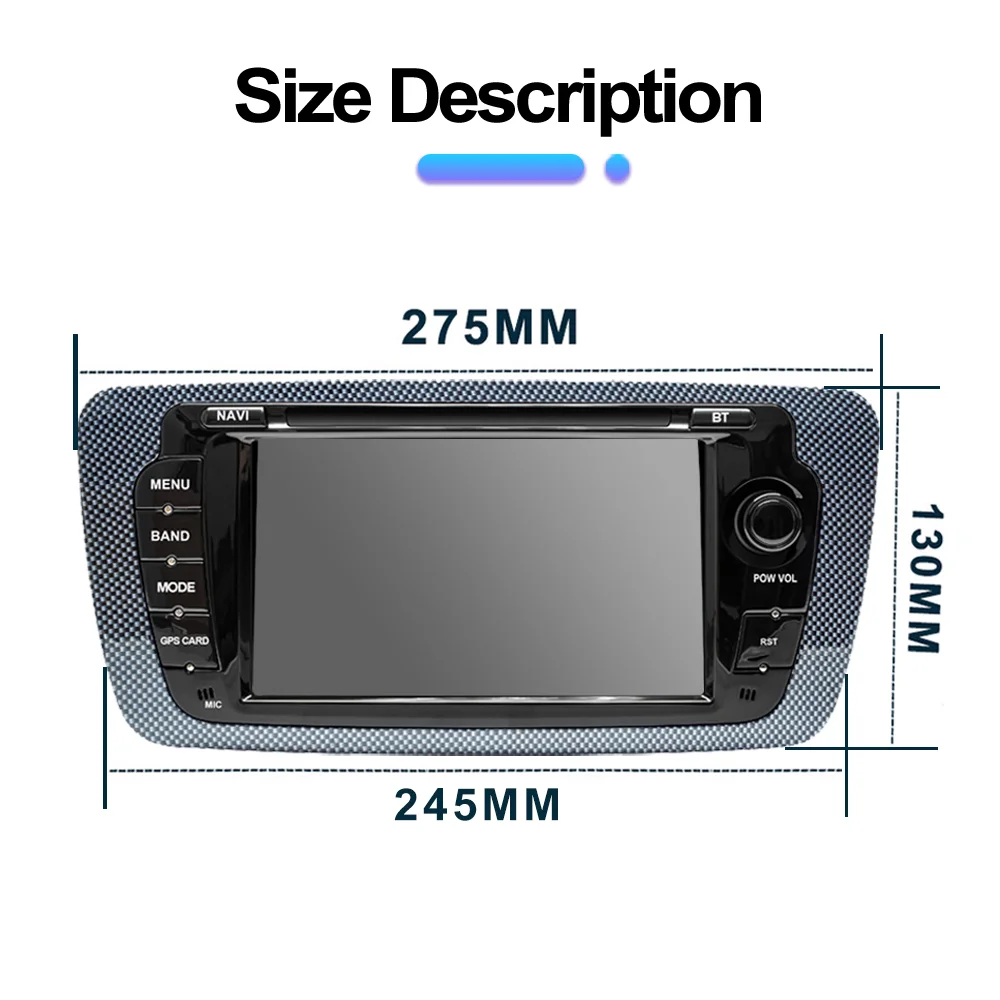Wireless CarPlay Android Auto Car Radio For Seat Ibiza 6j 2009 - 2013 4G WiFi Multimedia GPS Navigation 2din 7" Head Unit Stereo image 5