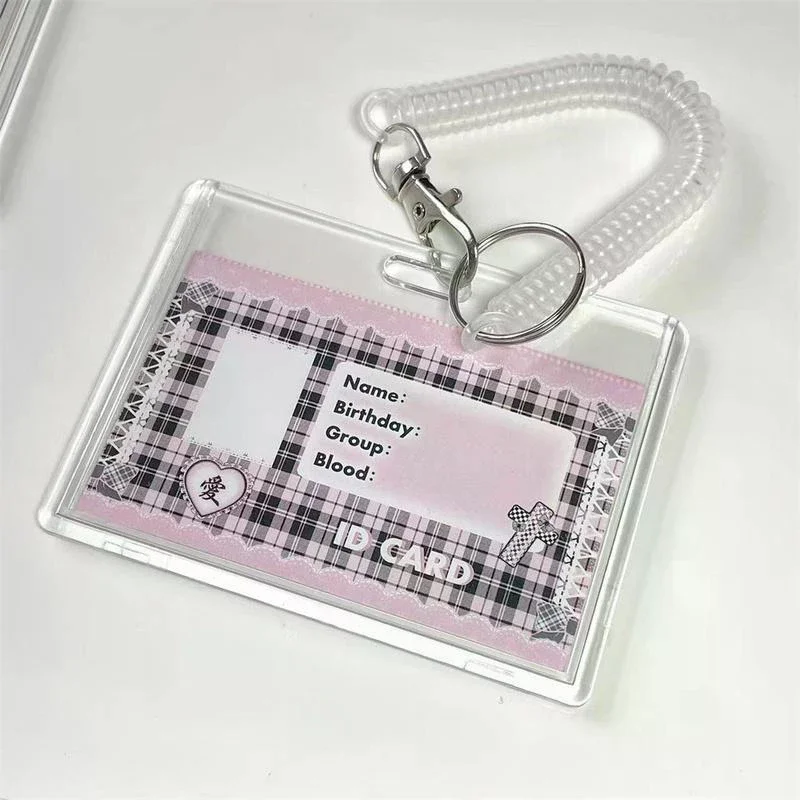 Kpop Photocard Holder Transparent Card Holder Keychain Photo Sleeves Bus Card Student Card Case Photo Protector
