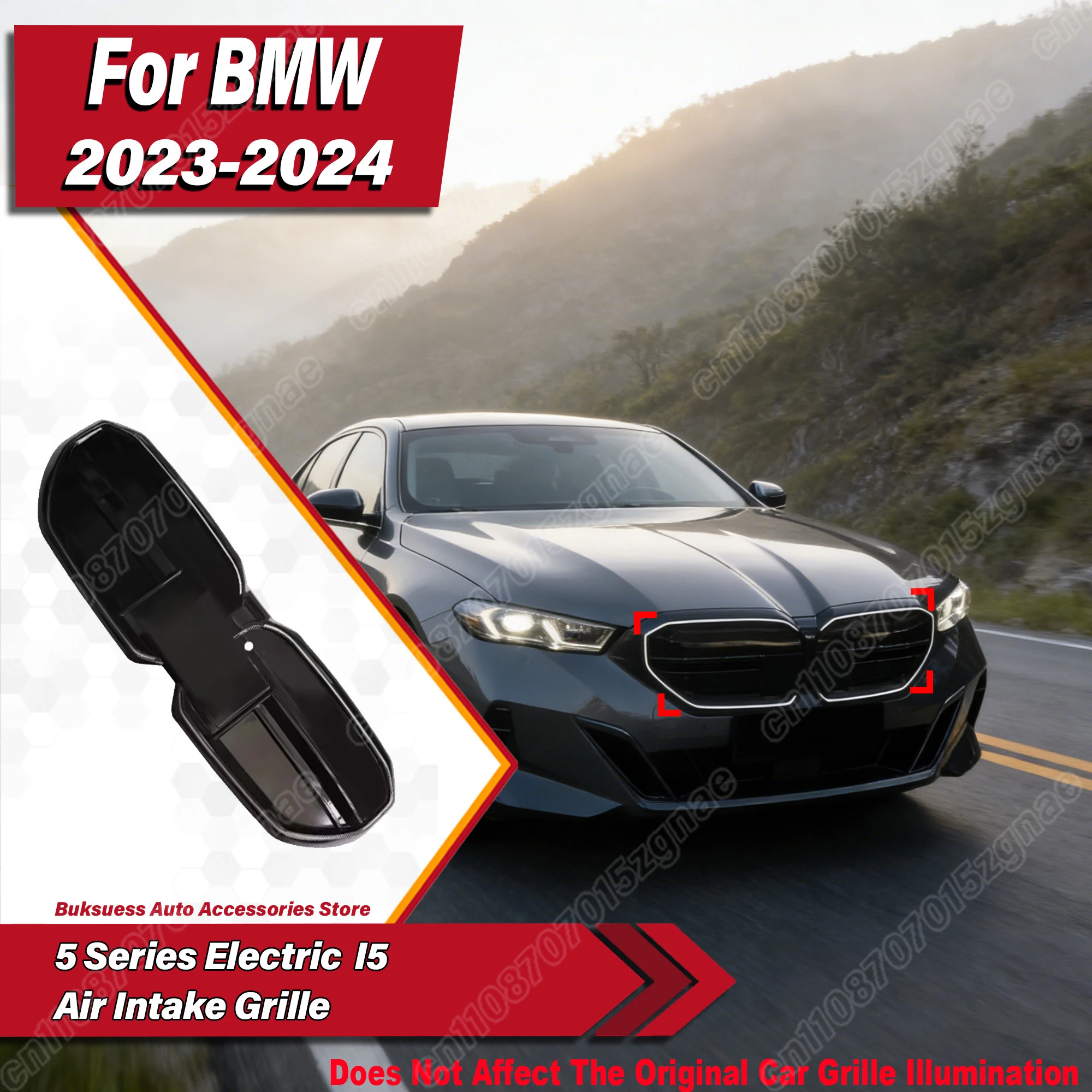 

Для BMW 5 серии Electric I5 2023 2024 2025 автомобильный передний бампер в стиле M60, решетка воздухозаборника, гоночная крышка радиатора, комплект кузова