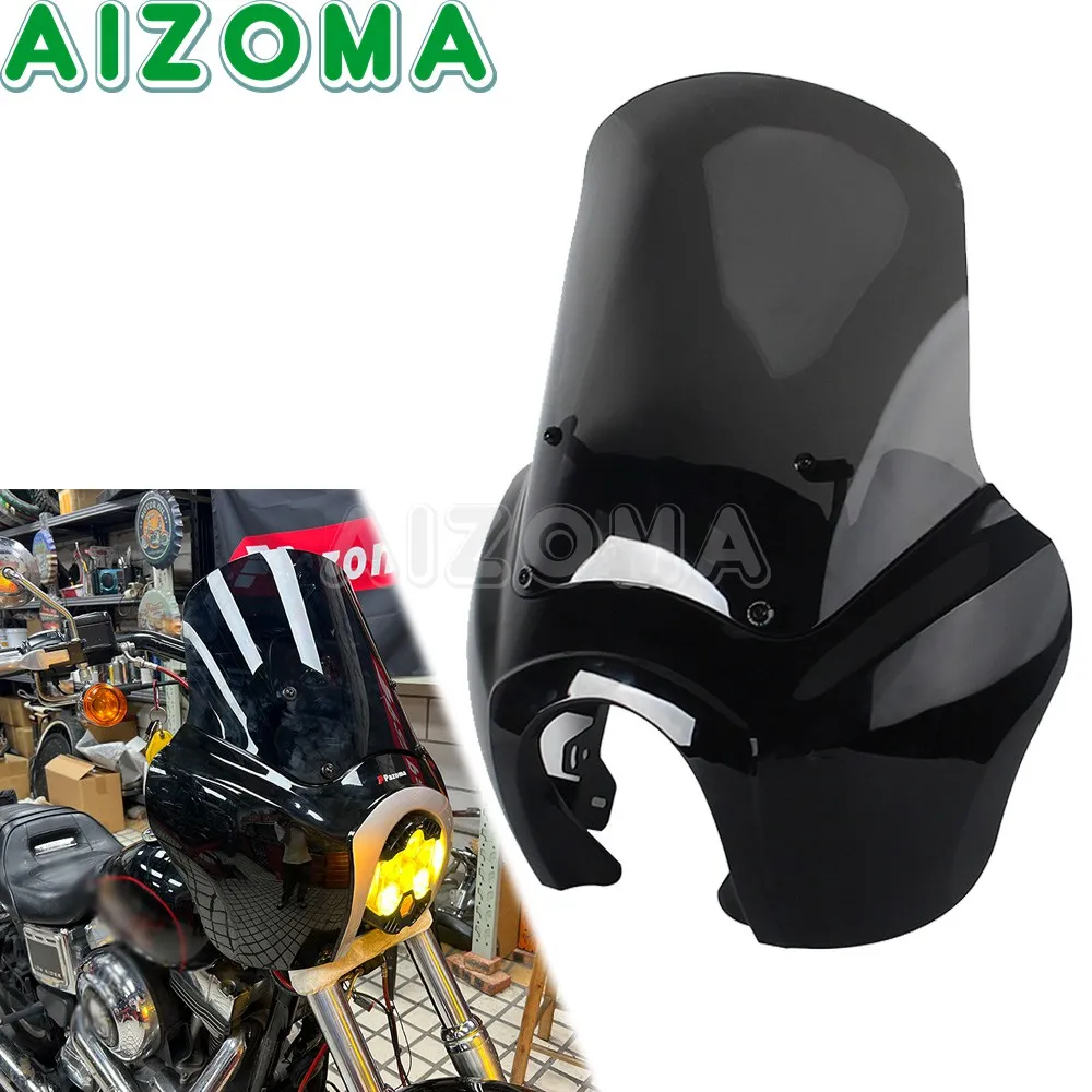 Front Fairing Motorcycle Headlight Cover Windscreen Cowling For Harley Dyna Wide Glide FXDWG FXDWGI 2006-17 For Baja Design LP6