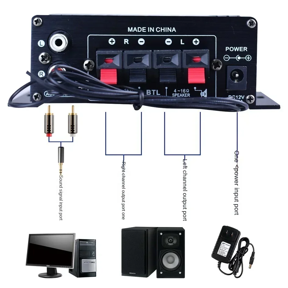 Durable AK370 Bluetooth Car Home 12v Power Amplifier