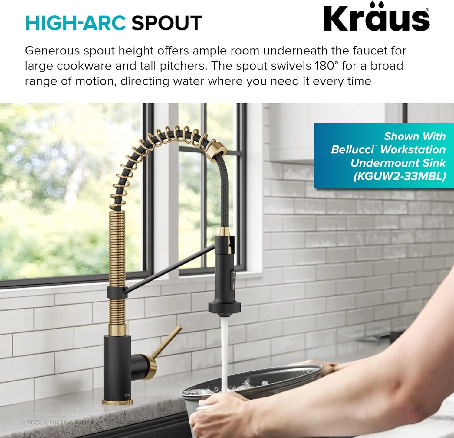 Kraus KPF-1610CH Bolden 18-Inch Commercial Kitchen Faucet with Dual Function Pull-Down Sprayhead in all-Brite Finish, 18 inch