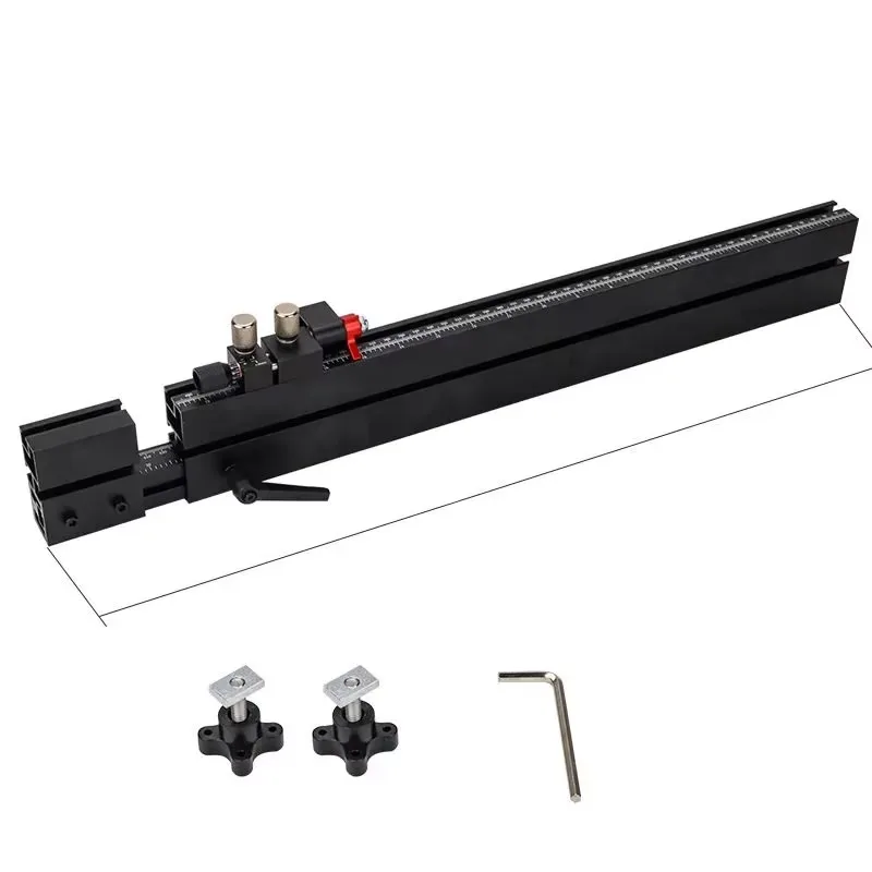 Aluminum Alloy T-Slot Track, Adjustable Telescopic Backrest, Table Saw Push Stick, Mitre Gauge, Woodworking Table, Inverted Prof