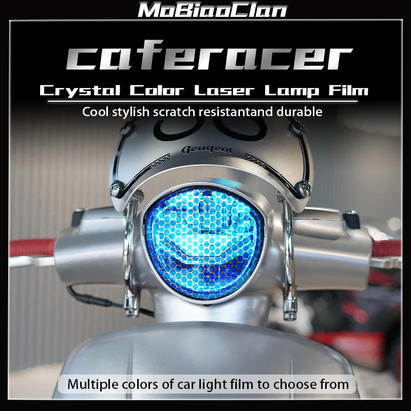 

For PEUGEOT caferacer 150 Modification Accessorie Headlight film Smoked Black Tail Light Honeycomb Laser Protective Sticker