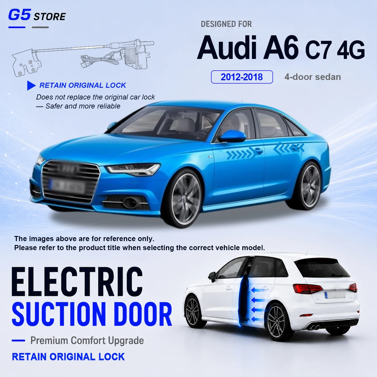 For Audi A6 C7 4G 2012-2018 Car Electric Suction Door Soft Close Kit Retain Original Lock Automatic Door Closing System