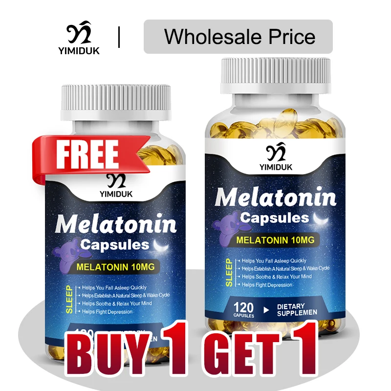 

Buy 1 Get 1 Free! Melatonin Supplement, for Promotes Deep Sleep, Regulates Sleep Cycle & Reduces Night Awakenings, Non-GMO