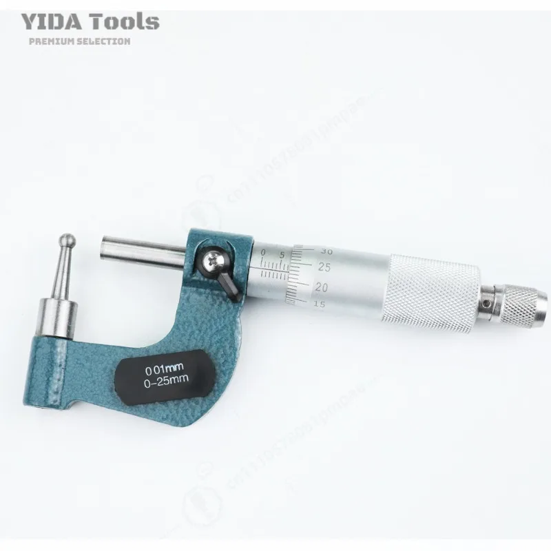 0-25mm Tube Wall Thickness Micrometer Ball Nose Spindle Type Caliper for Pipe and Cylinder Measurement