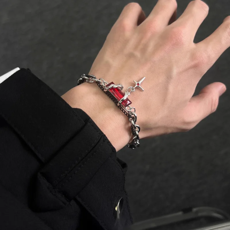 2024, ретро браслет с черным цирконием и звездами для женщин и мужчин, подарки, трендовая цепочка из титановой стали, унисекс, готические украшения, новые аксессуары для пар