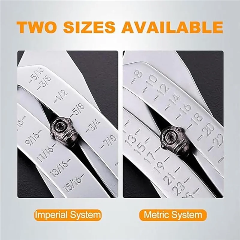 RMWIN-Portable Precise Thread Size Checker Keychain Bolt And Nut Identifier Gauge Size Gauge Precise Bolt Size Finder Keychain