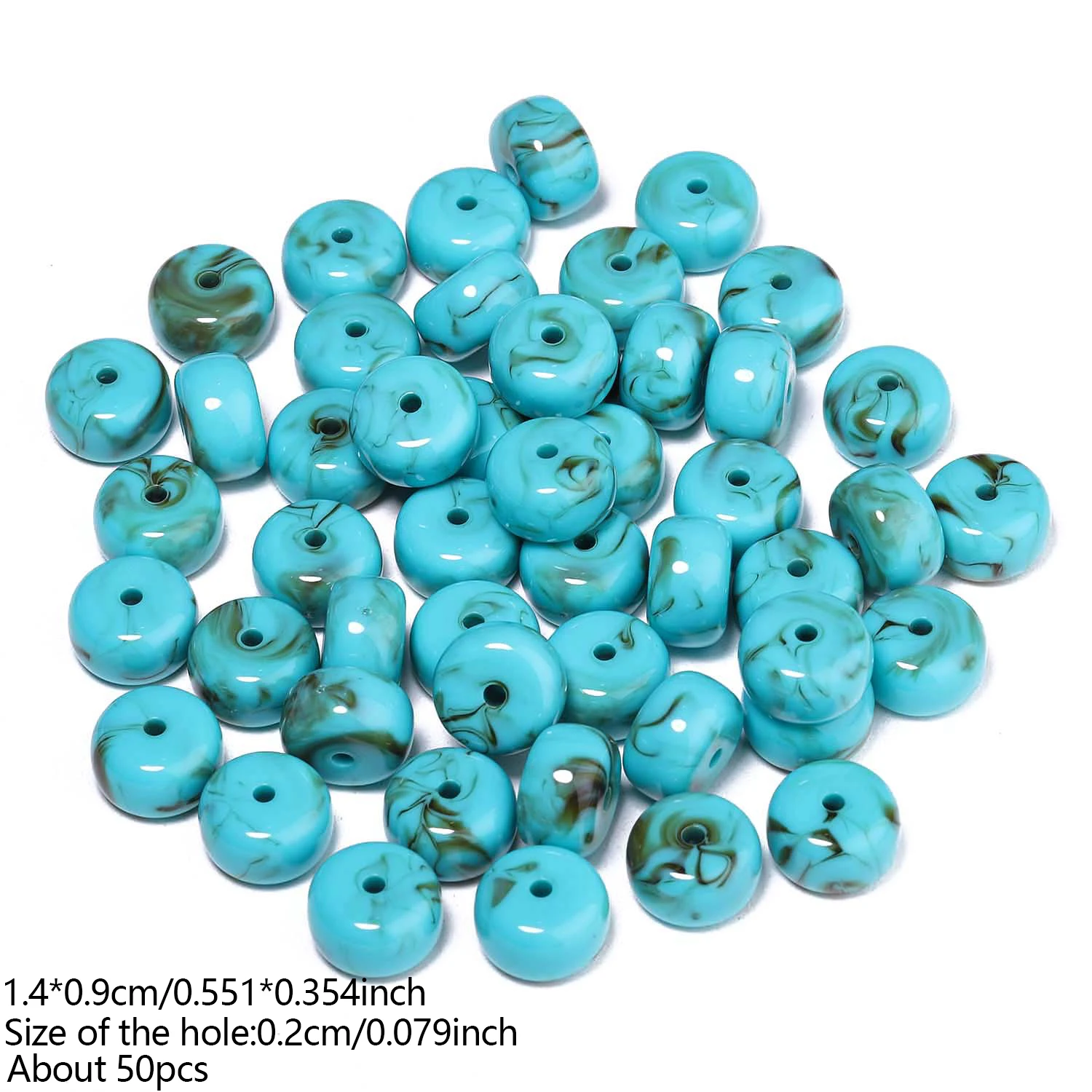 Farbige Acryl-Flachperlen 9x14mm Lose Spacer-Rondelle-Perlen für DIY-Ohrringe, Armbänder, Halsketten und Schmuckherstellung Zubehör – Detail 11