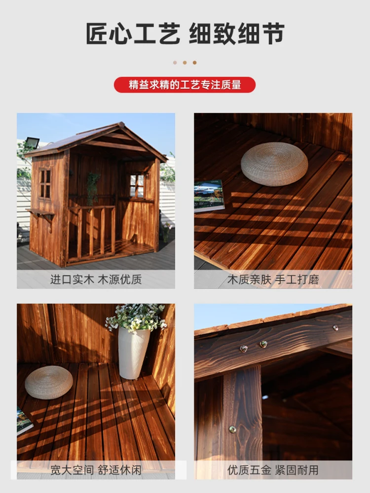 Outdoor courtyard tea room pavilion outdoor villa sun room scenic wooden house roof garden sunshade canopy small pavilion
