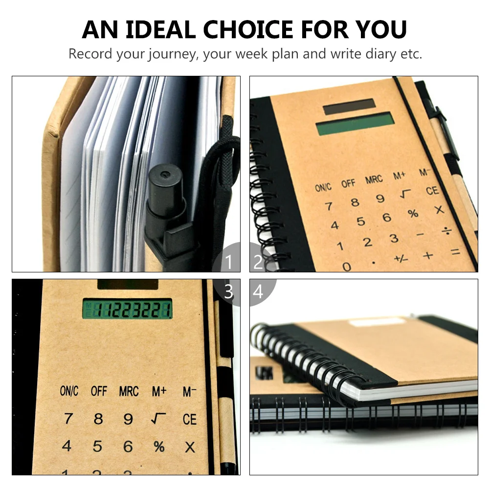 

Multifunctional Notepad Solar Calculator Business Supplies Flat Comfortable Smooth Writing Notepad with Lined Pages