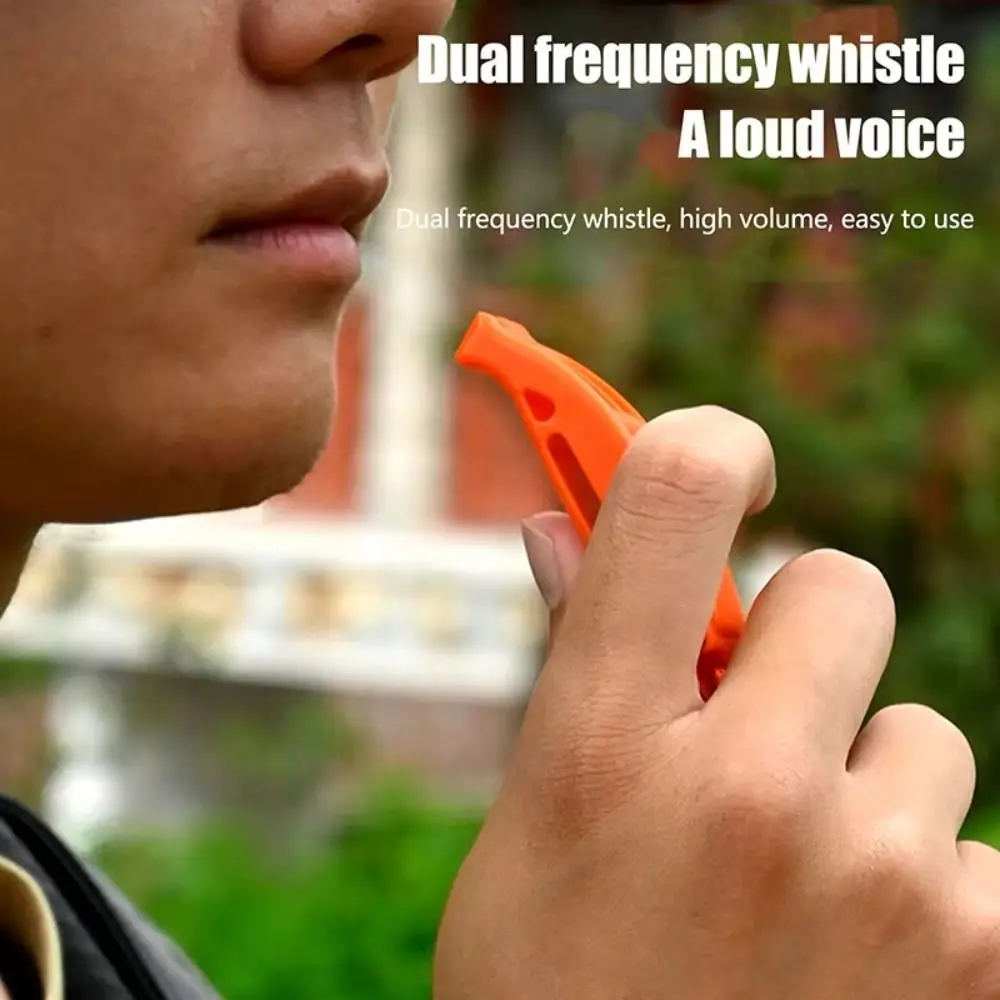 

Anti loss Clip Outdoor Survival Whistle Dolphin Sound Loud Double Pipe Whistle Mini Equipment Rescue Emergency Whistle