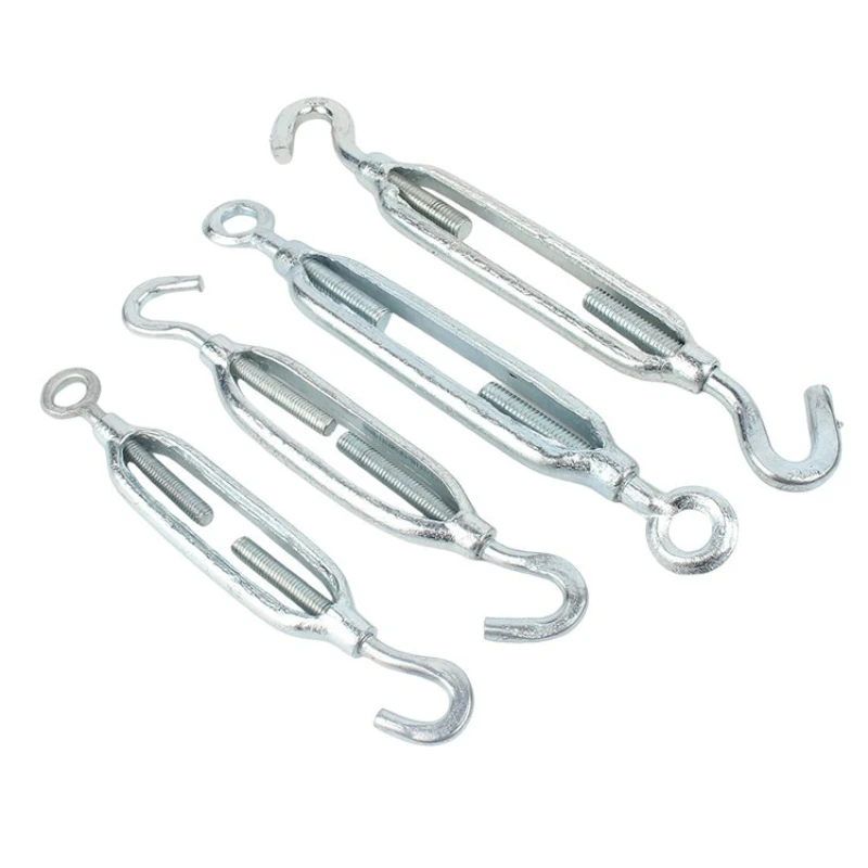 Hook And Eye Turnbuckle Rope Cable Tension Sets Adjustable Garden Wire Rope Tensioner Device Screw M6~M30 Zinc Plated