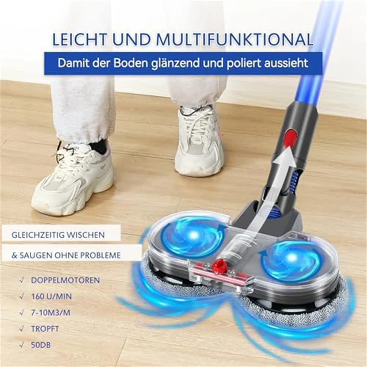 

SEMOIC Mop Attachment for Dyson V7 V8 V10 V11 V15 Vacuum Cleaner with Water Tank Floor Cleaning Replaceable Accessories