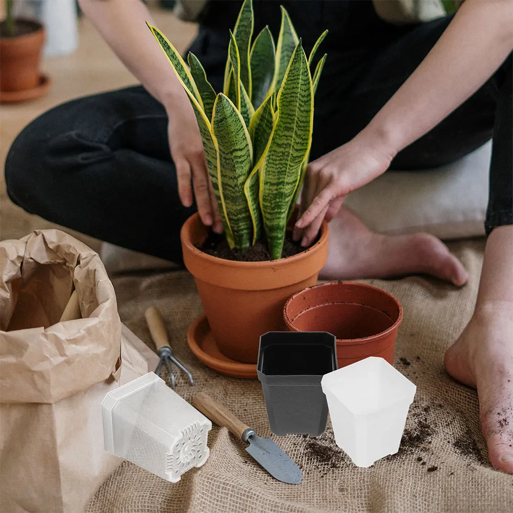 

20Pcs Plastic Nursery Pots Mini Seedling Starter Pots Drainage Planting Garden Supply Flower Baskets for Plants