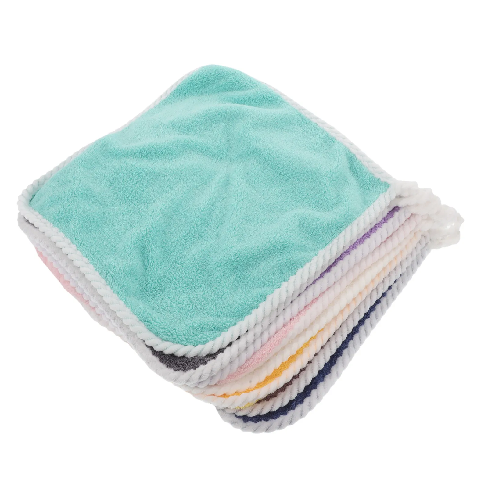 

8Pcs Flannel Face Towel Soft Absorbent Small Hanging Hand Towels for Baby Toddler Newborn Kitchen Bathroom Baby Washcloth
