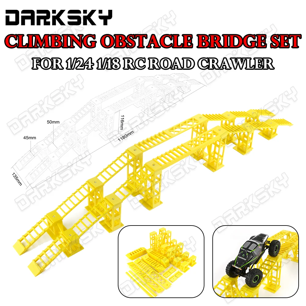 

DARKSKY Simulation Trapezoidal Bridge Climbing Obstacle Bridge Combo Steep Slope For 1/24 1/18 RC Model Car Crawler Accessories
