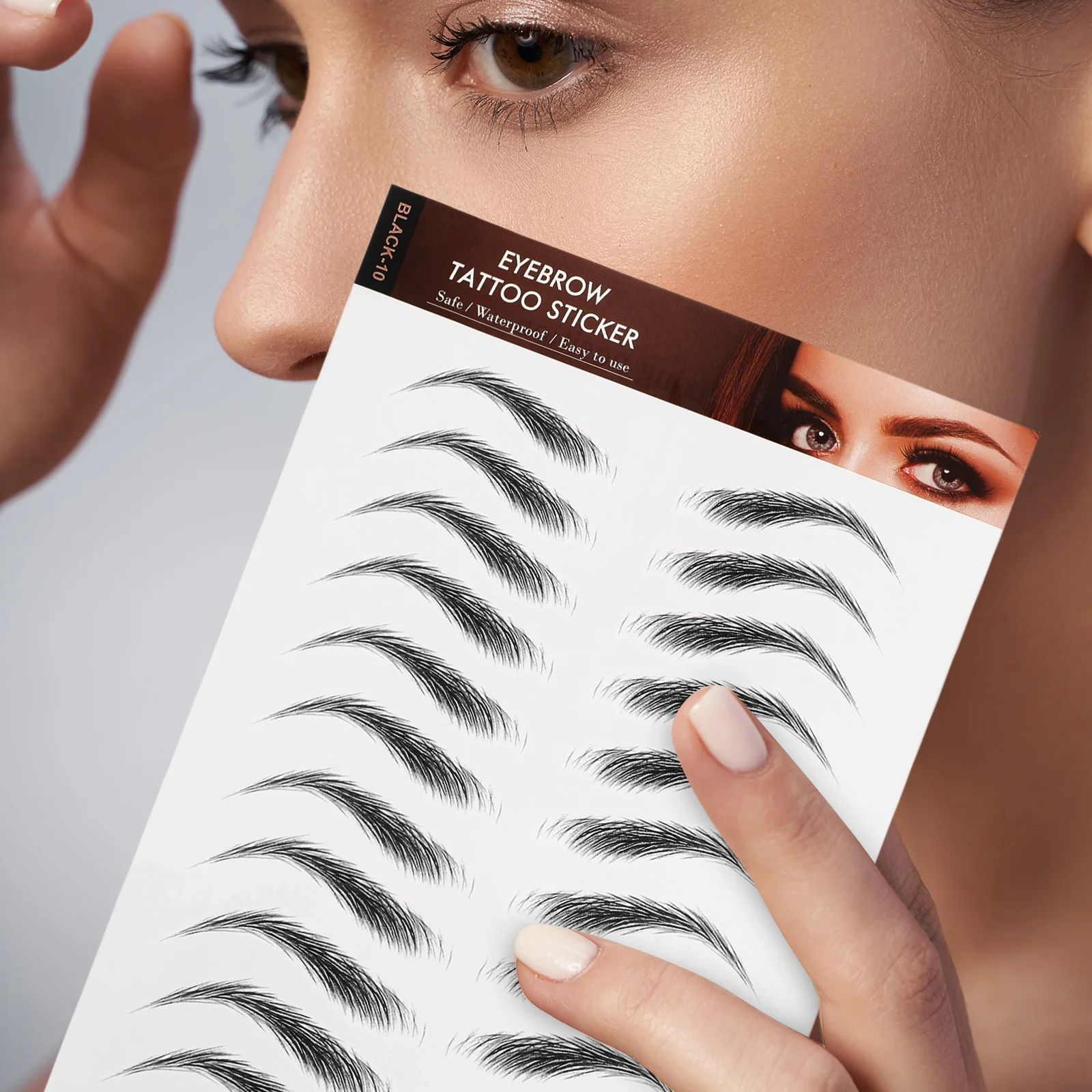 

6D Waterproof Eyebrow Stickers 6 Sheets Temporary Tattoo Transfer Peel Off Fake Eyebrows Shaping Realistic Natural Look
