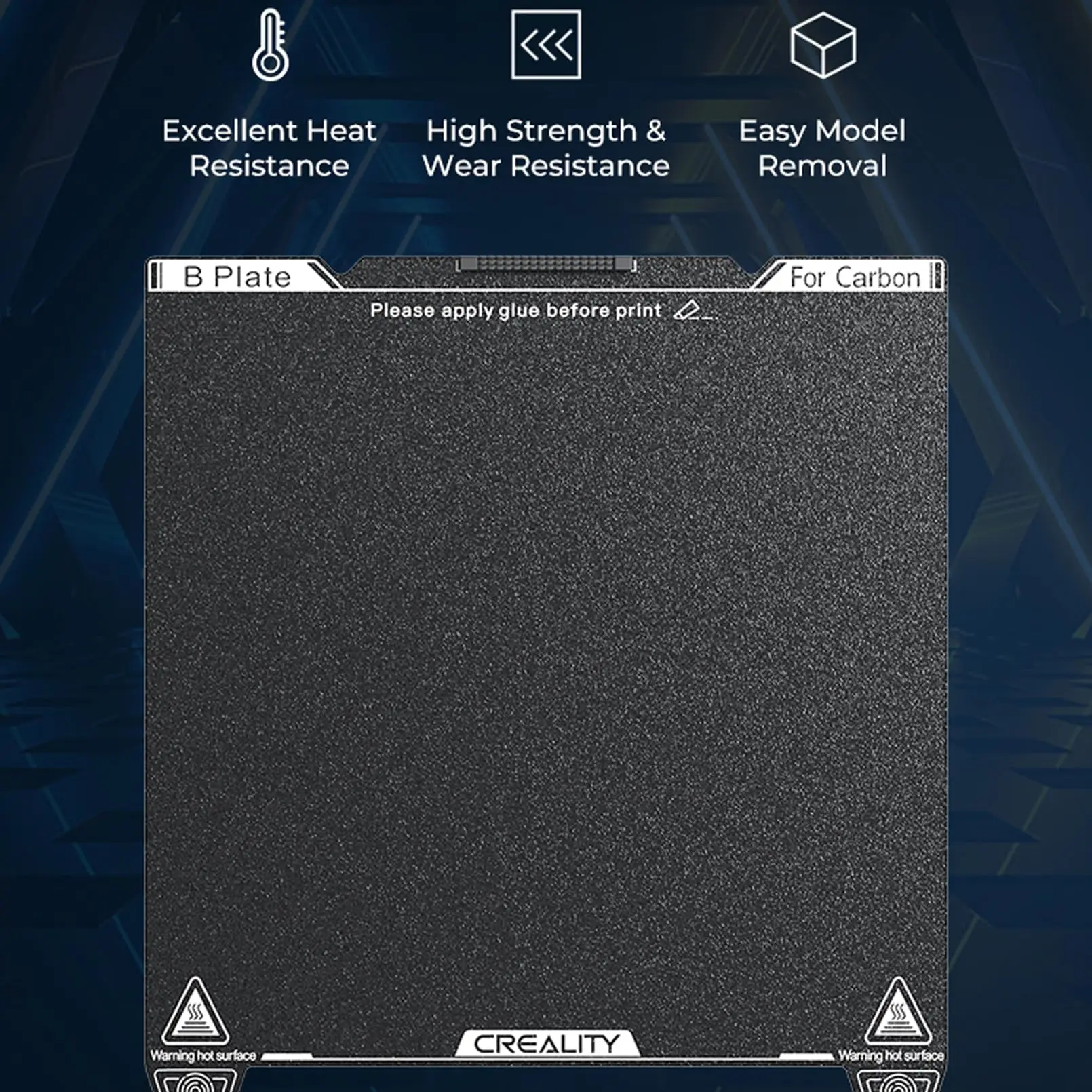 Creality K1C PEI Platform Board (Without Soft Magnetic Tape) Is High Temperature Resistant Easy To Mold  And Has High Flatness