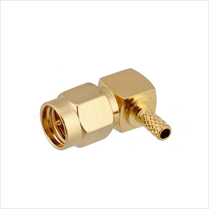 

50PCS SMA-JW-1.5 RF Connector Elbow Type Internal Screw Pin SMA Male Right Angle 90 Degree RG316 RG174 Wire
