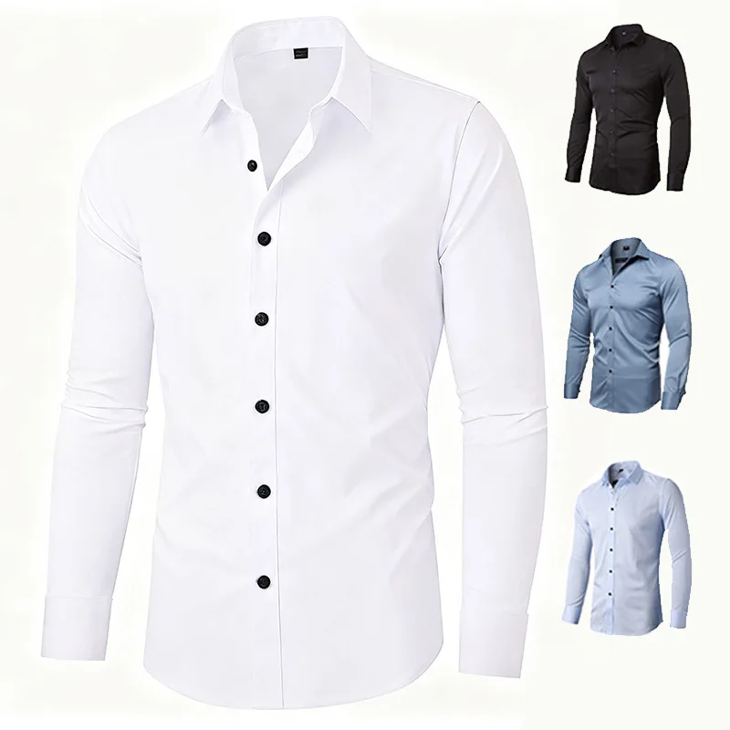 

Slimfit Business Shirt Mens Long Sleeve New Shirt Commercial Garment Other Material 100% Regular Thickness Spring 2026 China