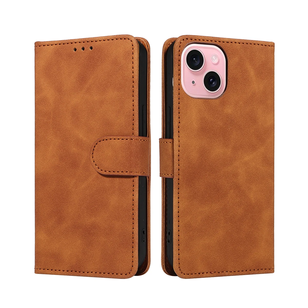 Skin Feel Solid Color Phone Case for Redmi Note 13 Pro 5G Note 13 Pro Plus 5G High-quality Clamshell Wallet Style Phone Case image 2