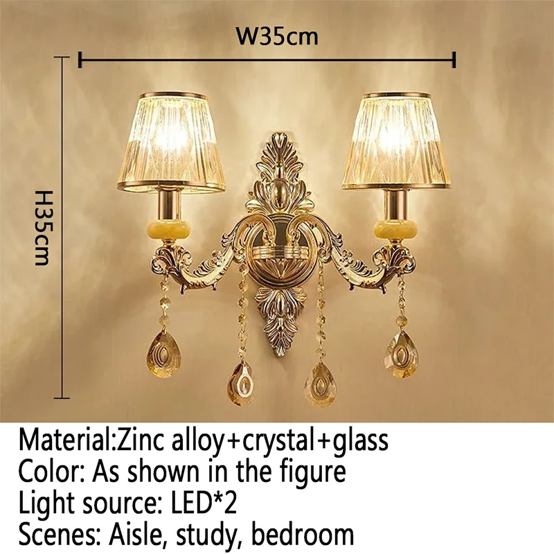 SOFEINA Luxury Crystal Wall Lamp European Living Room Bedroom Bedside Lamp Background Wall Corridor Villa Hotel Lighting image 6