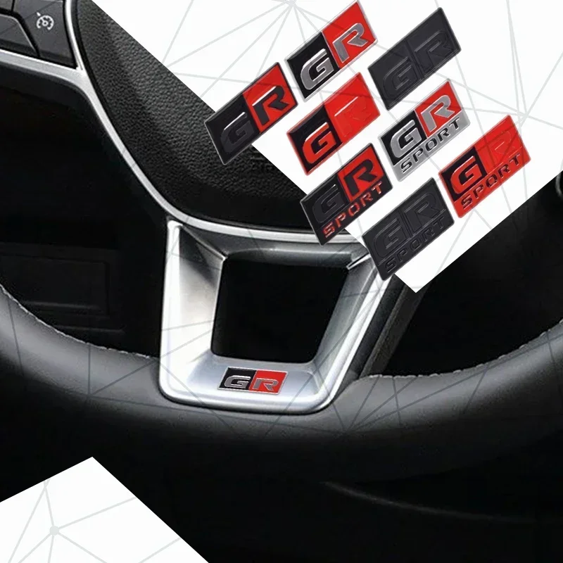 3D Auto Metal GR Sport Badge Car Steering Wheel Emblem Sticker LOGO Decor For Toyota GR Corolla CHR Camry Prius Supra Yaris RAV4