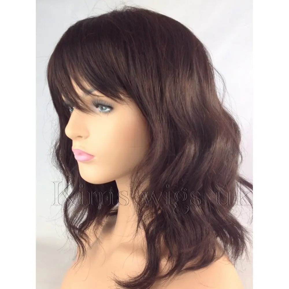 شعر مستعار بني داكن/بني للسيدات، كتف مموج، طول بوب ستايل، بائع المملكة المتحدة