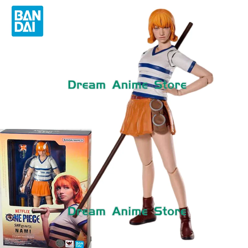 Figura de Anime Original de Bandai, One Piece, SHF Nami Netflix, Figura de Acción, Juguetes para Niños, Regalo, Modelo Coleccionable, Adornos