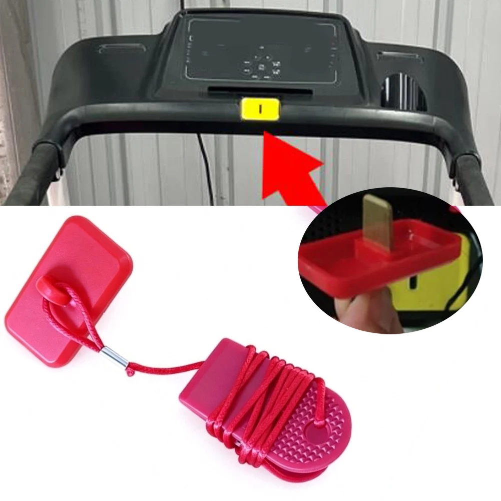Treadmill Safety Key Stop Switch Rectangular Insert Pull Cord Clip For Running Machine Fitness Cardio Equipment Accessories