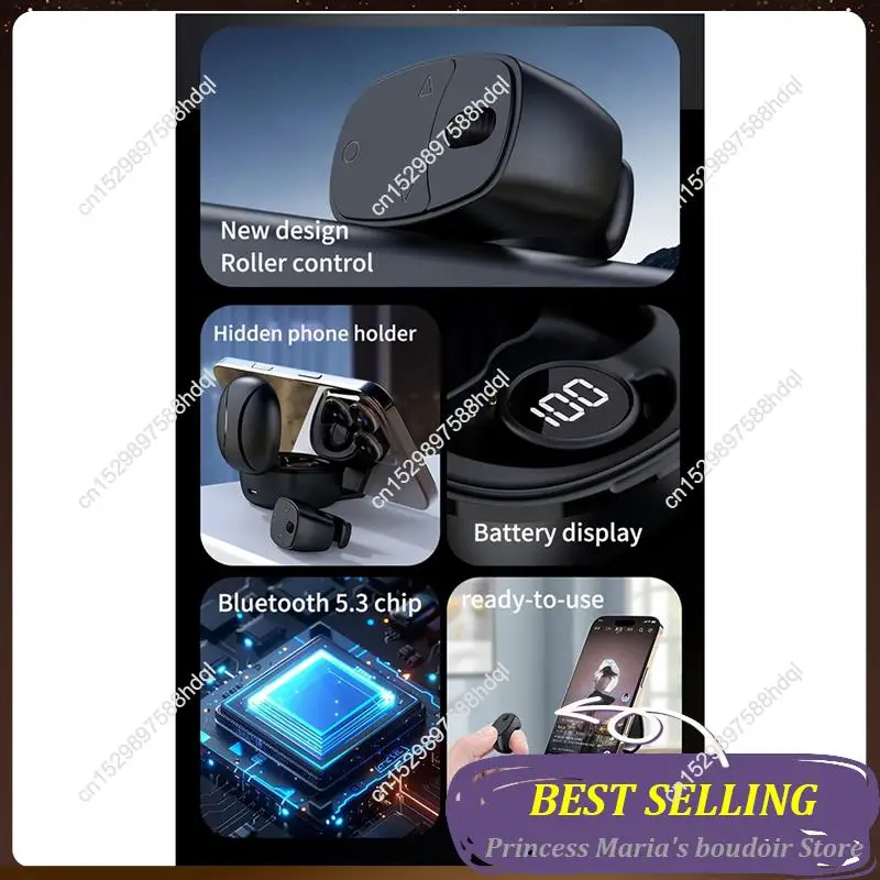 AB30-Roller Fingertip Ring Remote Control Mobile Selfie Mice Remote Camera Zoom Phone Holder