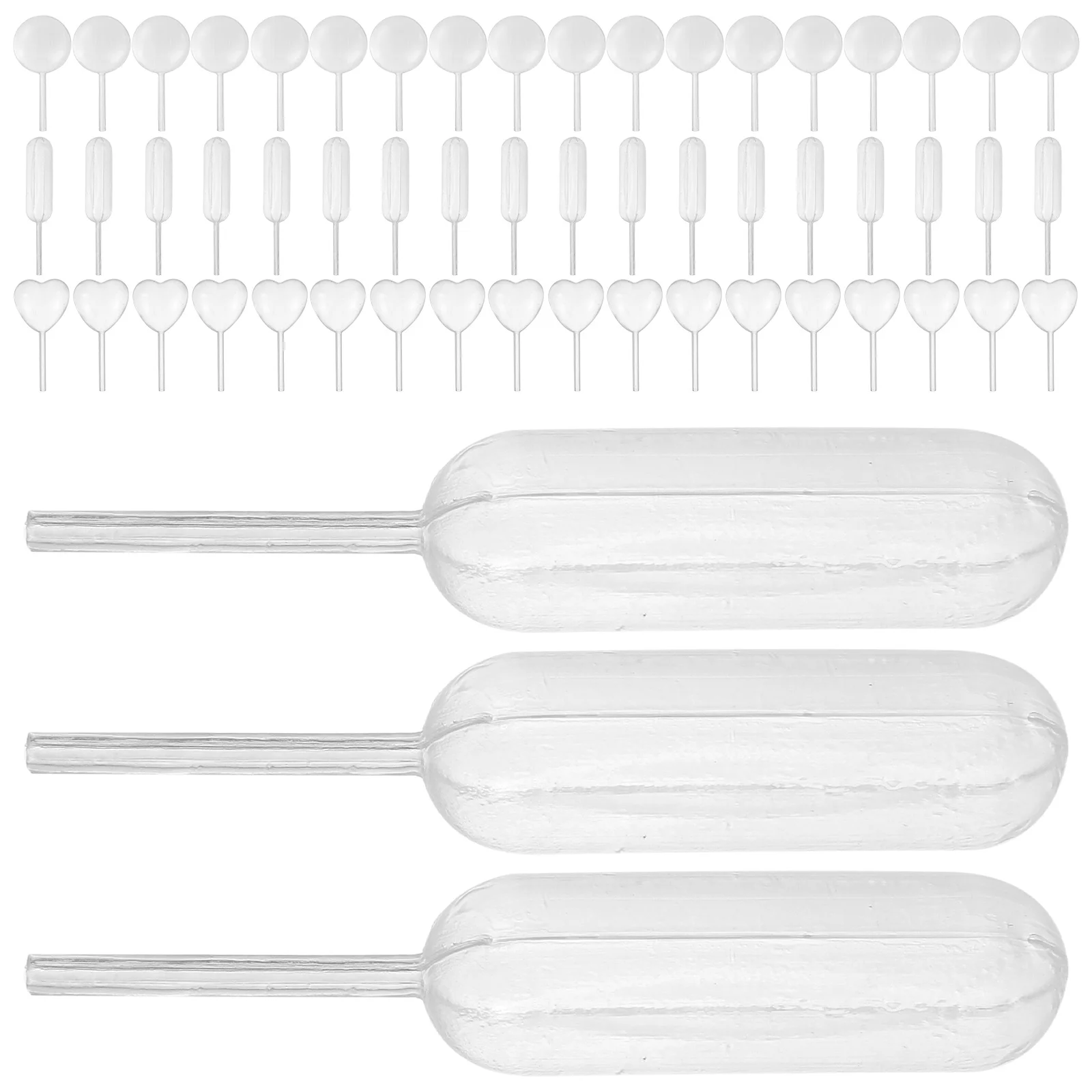 

150 Pcs Liquid Dropper Transfer Pipettes Plastic Heart Rectangular Round Shaped Mini for Cupcakes Strawberries Chocolates Cake