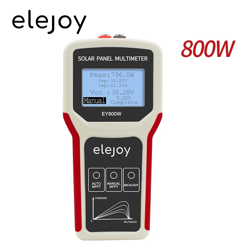 Solar Panel Multimeter Portable Photovoltaic Power Supplys Auto Manual MPPT Detection Open Circuit Voltage Realtime LCD Display