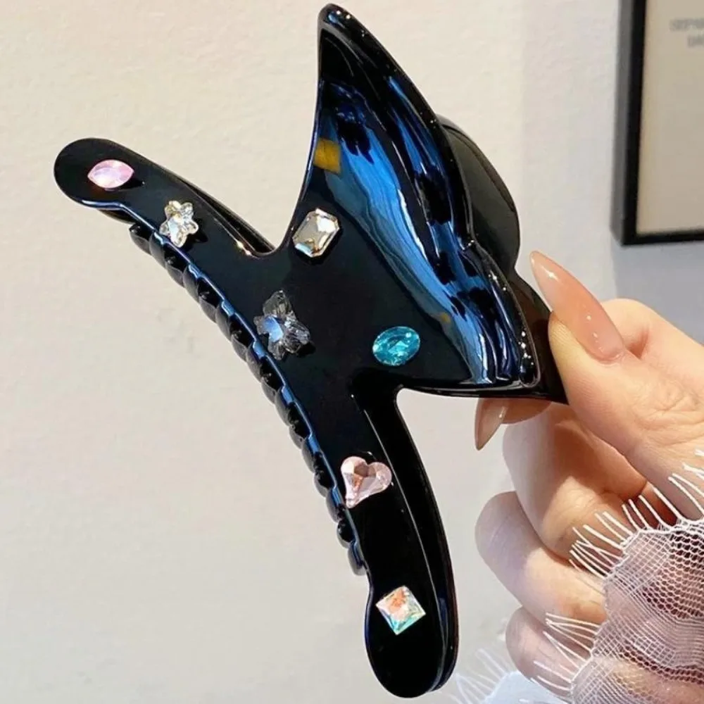 

Ретро уксусная кислота, бабочка, коготь для волос, блестящие стразы, зажим для волос, аксессуары для волос, большой зажим в виде акулы в корейском стиле, отпуск