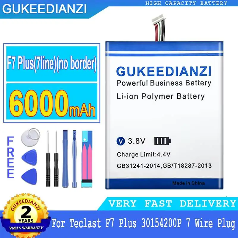 

Stable Tablet Battery High-Efficiency 6000mAh For Teclast F7 Plus 30154200P 7 Wire Plug Without frame,7 Cables