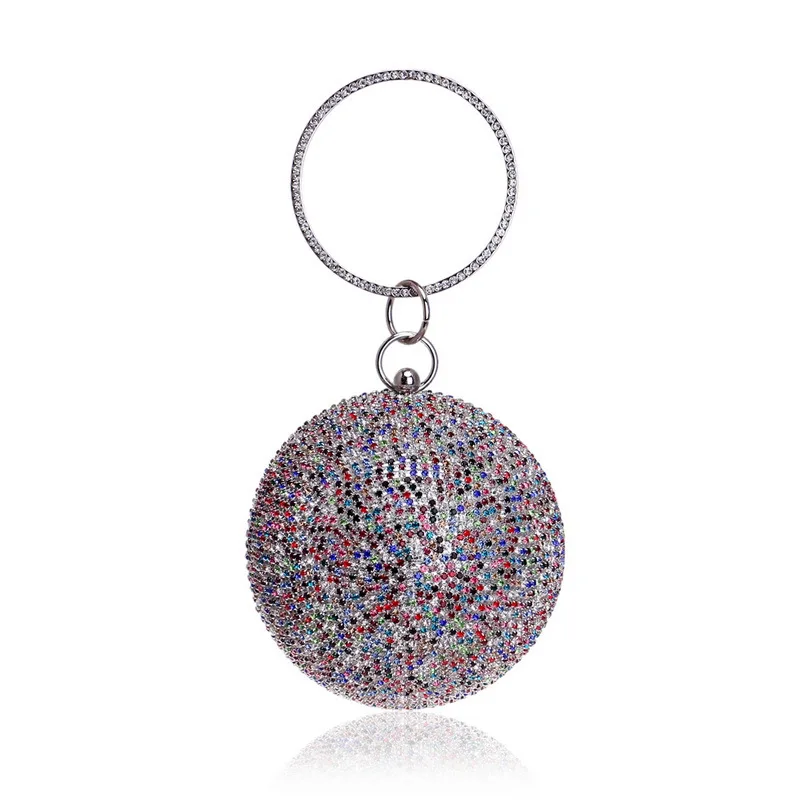 

Diamond Dinner Ladies Round Ball Bag Dress Evening Carteras Diseñador De Lujo Bolsas De Fiesta Noche Women's Rhinestone Handbag