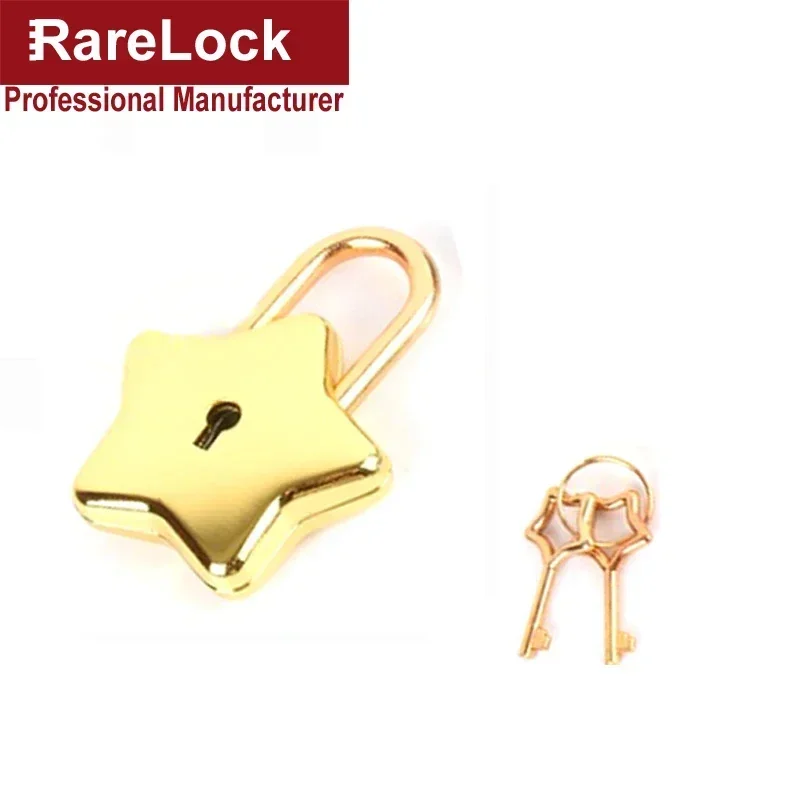 Colorful Star Padlock Key Lock for Lover Wedding Gift Box Diary Cabinet Pray Bless Rarelock MS538 h