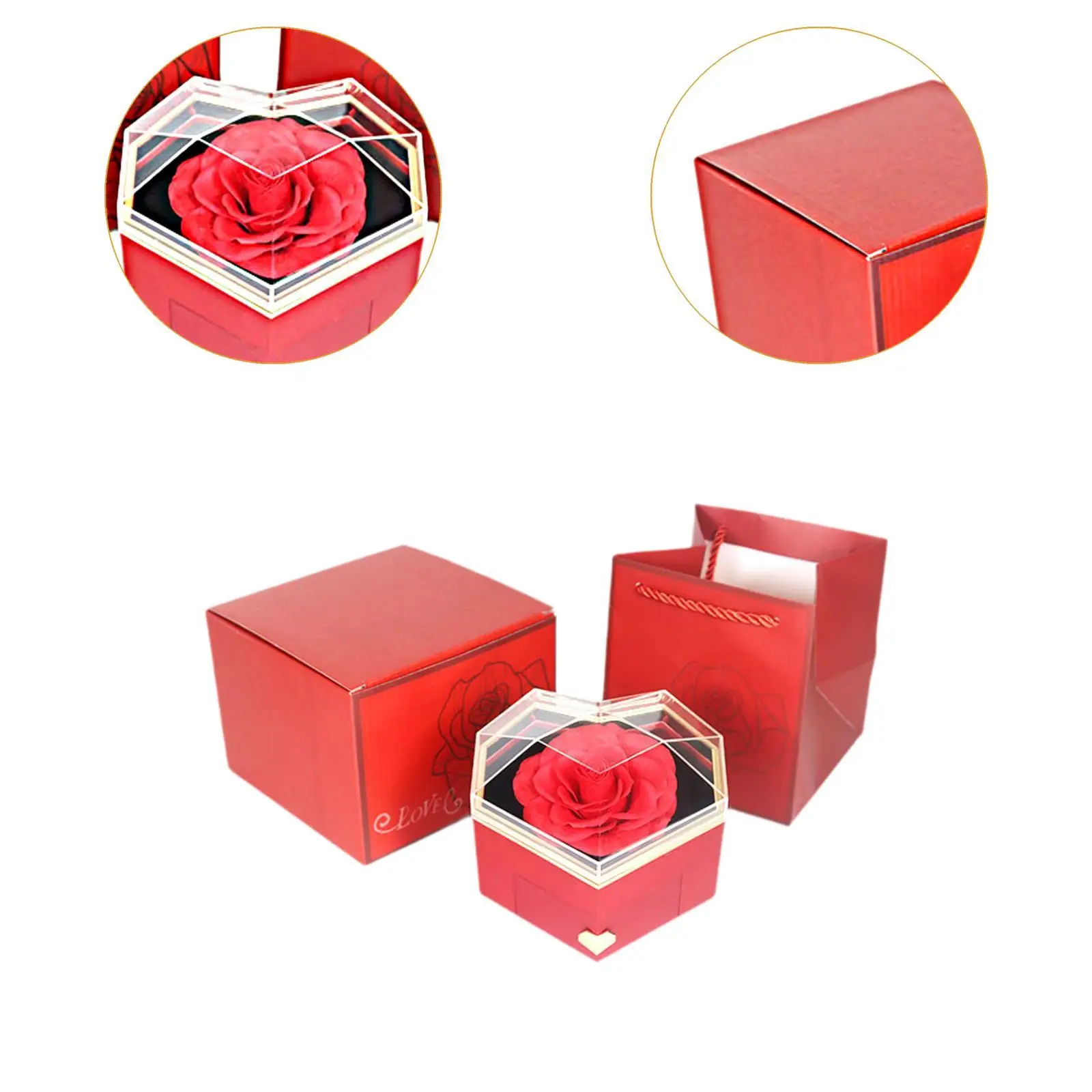 

Jewelry Box Creative Jewelry Storage Case Soap Flower Jewelry Gift Box for Anniversary Mother’s Day Wedding Valentine's Day