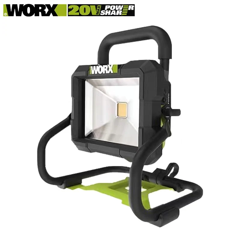 WORX – lampe de travail multifonction à batterie au Lithium WU026, projecteur Portable d'extérieur Rechargeable à large Interface