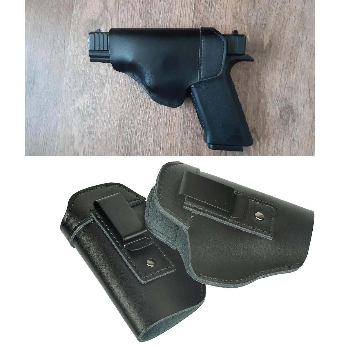 حافظة جلدية تكتيكية يسار يمين لحافظات المسدس الادسنس المخفية لـ Glock17 19 43X Sig P365 9 مللي متر ملحقات الصيد