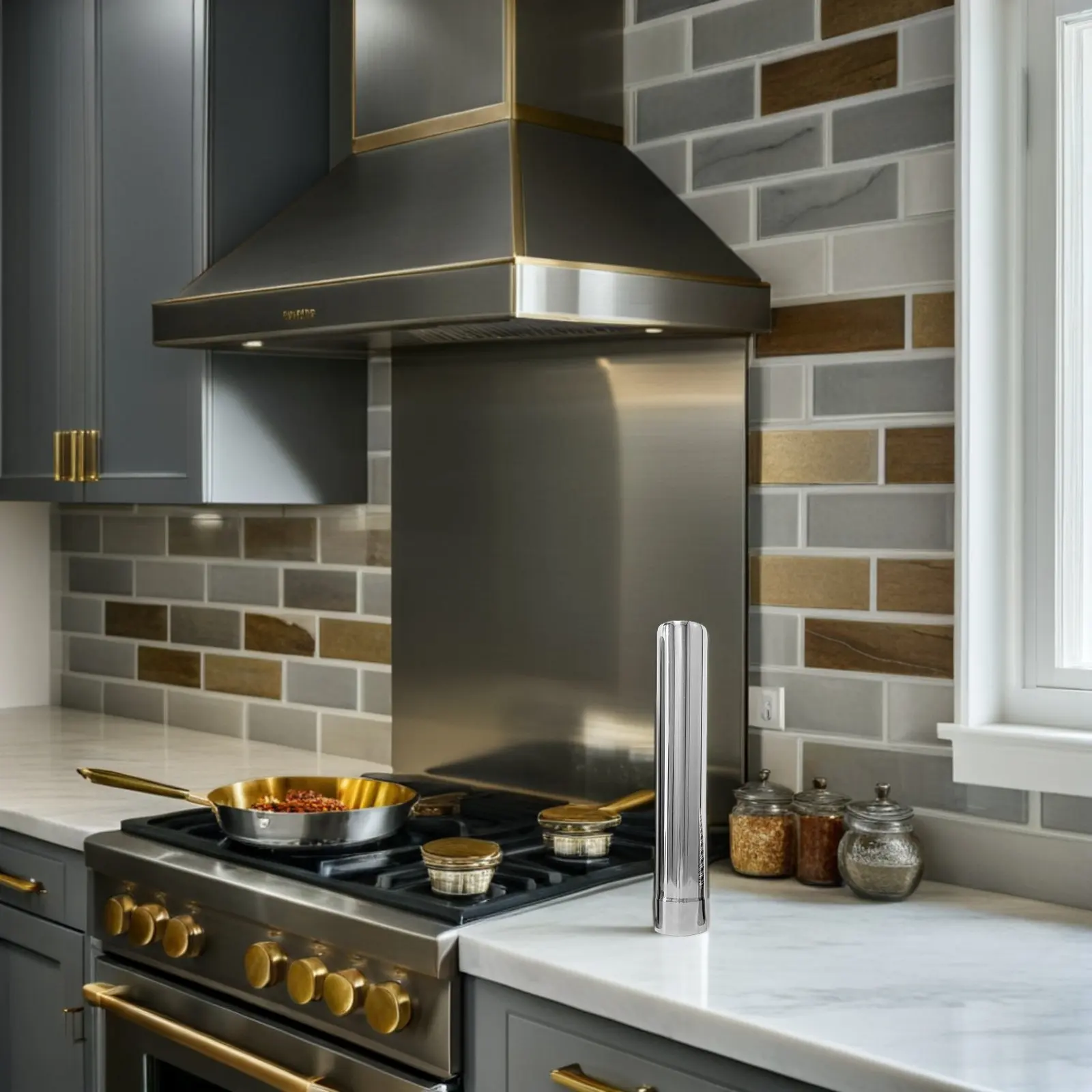 

Комплект из 4 труб из нержавеющей стали для дымохода: прямая труба и колено 90 градусов для печи, водонагревателя, камина, для использования на улице и в кемпинге, 2.36