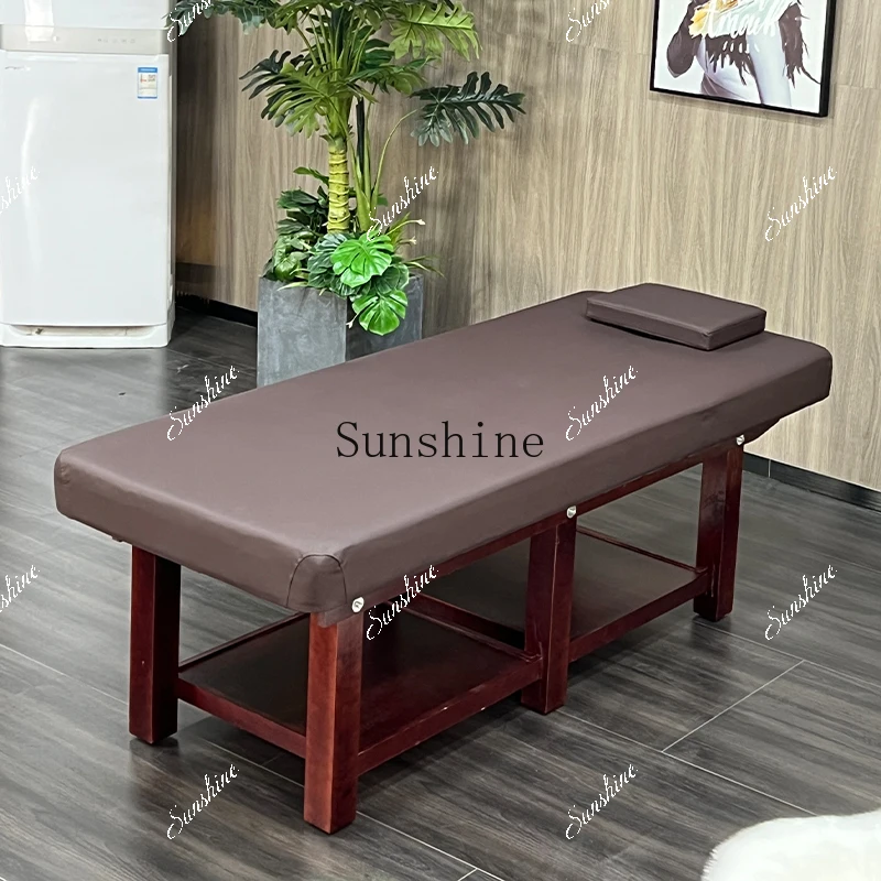 

[Thickened model] Solid wood beauty bed, adjustable for beauty salons FT