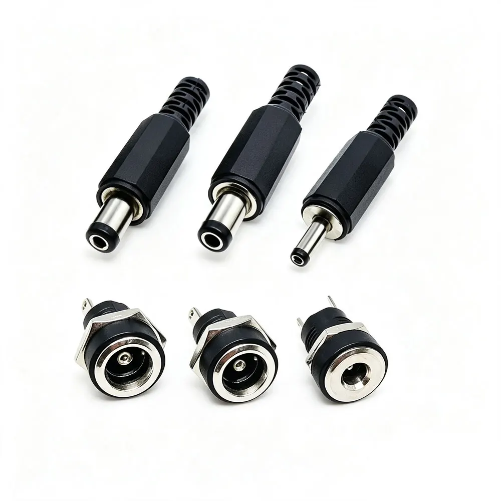 10pcs DC-022B Power Supply Jack Socket Female Panel Mount Connector 5.5 2.1mm Plug Adapter 5.5x2.1 2.5 3.5X1.3MM