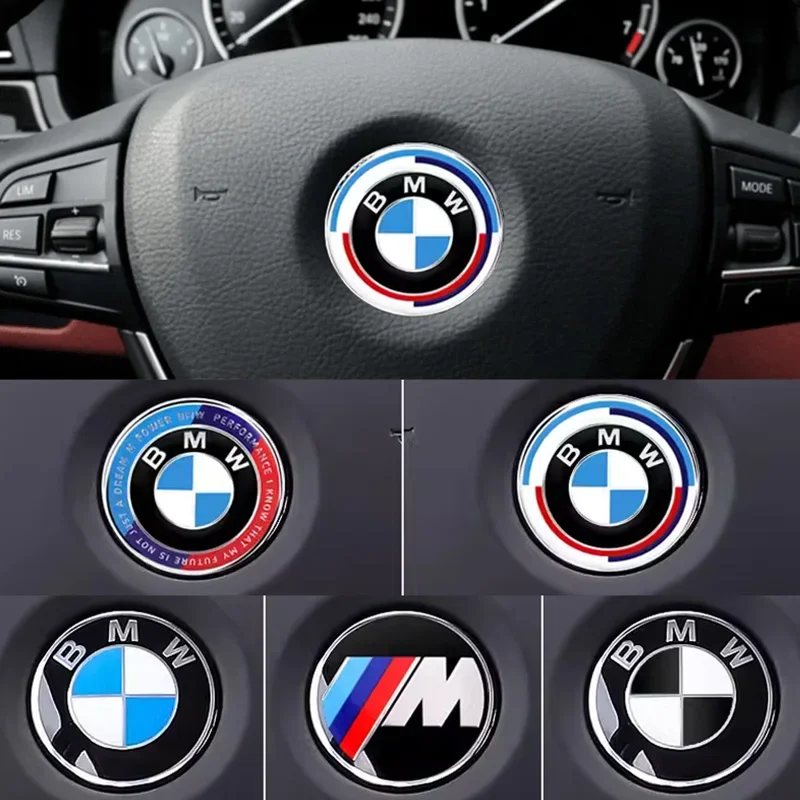 1Pcs 45mm Car Steering Wheel Badge Emblem Sticker Auto-Styling For BMW E36 E46 E53 E90 E60 E61 E93 E87 X1 X3 X5 X6 F30 F20 F10